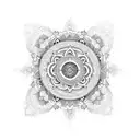 An elaborate mandala design incorporating religious symbols and patterns tattoo design idea