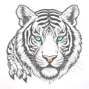 white tiger with blue eyes tattoo design idea