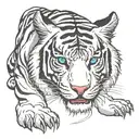 white tiger with blue eyes tattoo design idea
