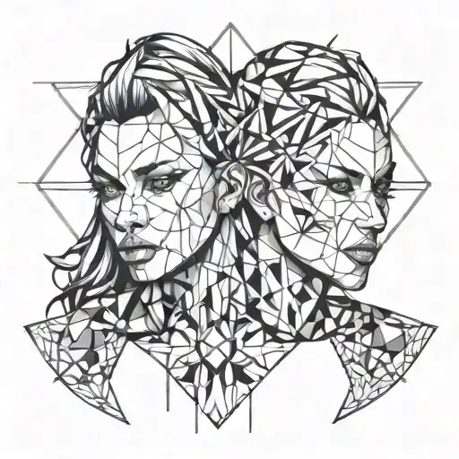 Gangsta women face tattoo design idea