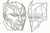Jhin mask tattoo design idea
