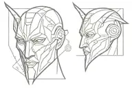 Jhin mask tattoo design idea