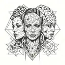 Gangsta women face tattoo design idea