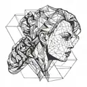 Gangsta women face tattoo design idea