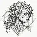 Gangsta women face tattoo design idea
