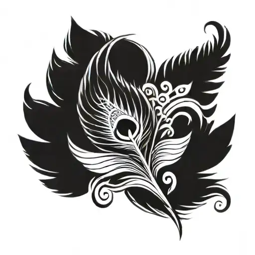 hanuman gada Krishna's peacock Feather tattoo design idea