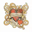 kids names with heartbeat line intertwined tattoo design idea