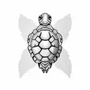 Turtle, infinite symbol, motherhood symbol, letter C, letter M, letter E, thistle tattoo design idea