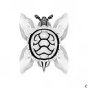 Turtle, infinite symbol, motherhood symbol, letter C, letter M, letter E, thistle tattoo design idea