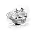 pirate ship  tattoo design idea