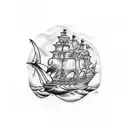 pirate ship  tattoo design idea
