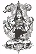 Lodr shiva, Om symbol, and Kartikaya tattoo design idea