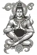 Lodr shiva, Om symbol, and Kartikaya tattoo design idea