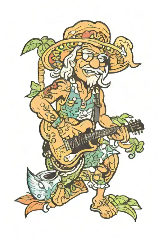 jimmy Buffett theme tattoo design idea