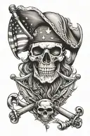 american flag pirate tattoo design idea