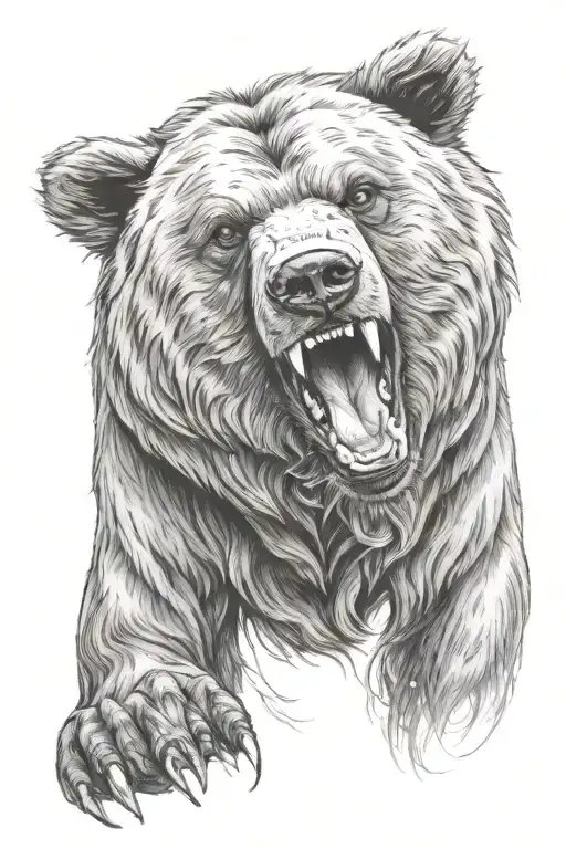 the bear is furious tattoo design idea