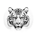 skull wit tiger  tattoo design idea