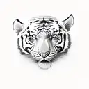 skull wit tiger  tattoo design idea