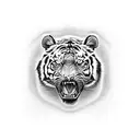 skull wit tiger  tattoo design idea