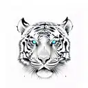 skull wit tiger  tattoo design idea