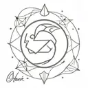 tatoo mixing the astrological symbols of, Leo, Scorpio, Aquarius and Gemini tattoo design idea