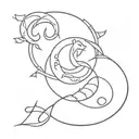 tatoo mixing the astrological symbols of, Leo, Scorpio, Aquarius and Gemini tattoo design idea