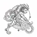 tatoo mixing the astrological signs of Leo, Scorpio, Aquarius and Gemini tattoo design idea