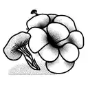 flower bouquet with mushroom tattoo design idea