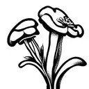 flower bouquet with mushroom tattoo design idea