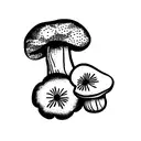 flower bouquet with mushroom tattoo design idea