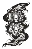lion with blue eyes tattoo design idea