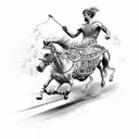 epic Greek chariot race with two horses tattoo design idea