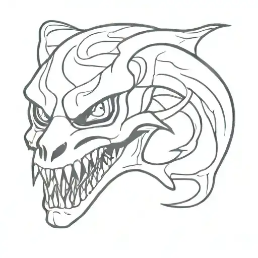 morphling dota 2 skin shark skull wearing tattoo design idea