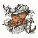 anchor son daughter wedding ring tattoo design idea