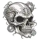 alien skull tattoo design idea