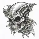 alien skull tattoo design idea