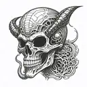 alien skull tattoo design idea