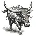 longhorn Bull Rider tattoo design idea