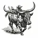 longhorn Bull Rider tattoo design idea