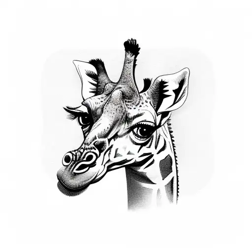 pinup sexy giraffe doing the dishes tattoo design idea