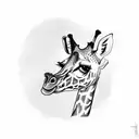 pinup giraffe doing the dishes tattoo design idea