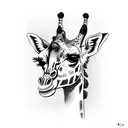 pinup giraffe doing the dishes tattoo design idea
