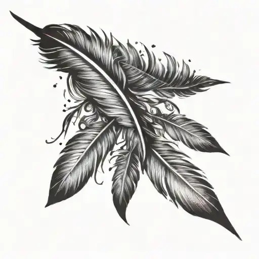 feather with birds flying away seen tattoo design idea