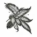 feather with birds flying away seen tattoo design idea