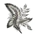 feather with birds flying away seen tattoo design idea