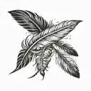 feather with birds flying away seen tattoo design idea
