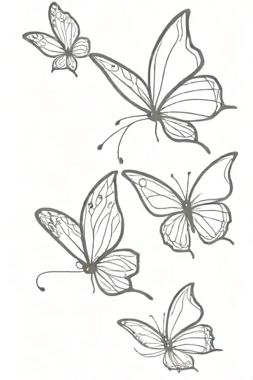 two butterflies fluttering tattoo design idea