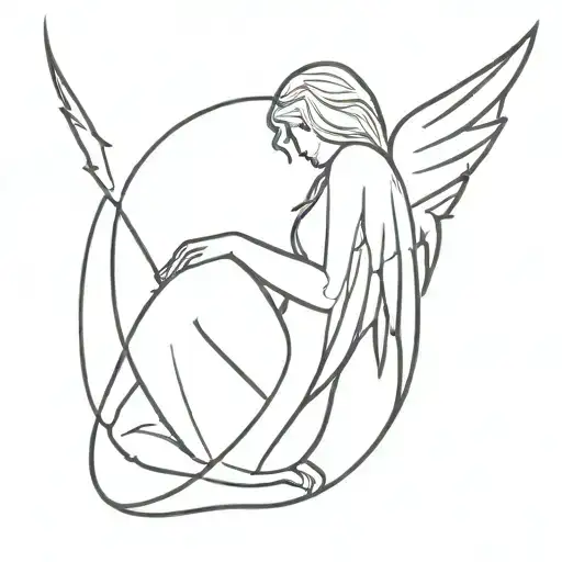 fallen angel tattoo design idea
