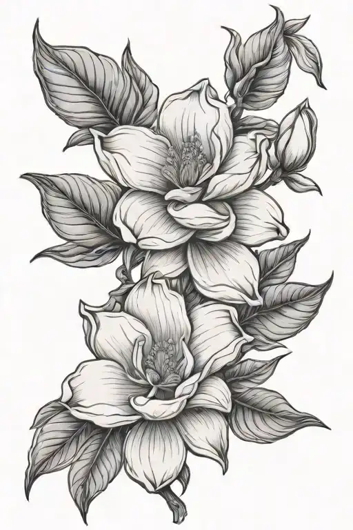 magnolia flowers rose dogwood flowers tattoo design idea