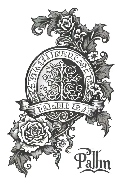 bible verse psalm 23 tattoo design idea